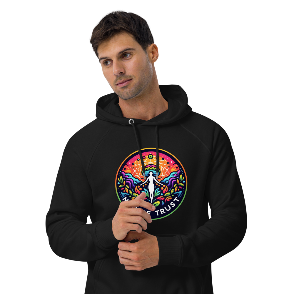 Open Minds, Rooted in Earth Unisex Bio-Raglan-Hoodie