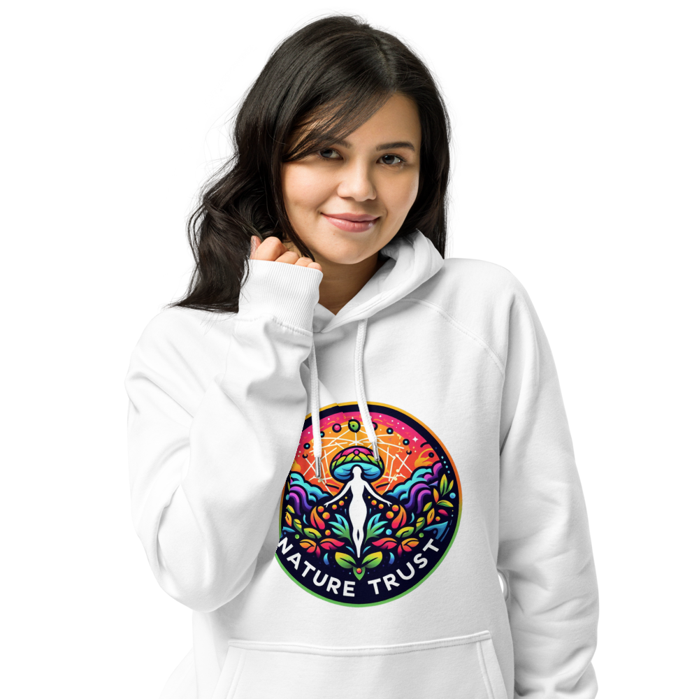 Open Minds, Rooted in Earth Unisex Bio-Raglan-Hoodie